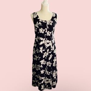 Y2K BFA Classics Women Black White Dress Summer
Dress 100% Rayon Button down